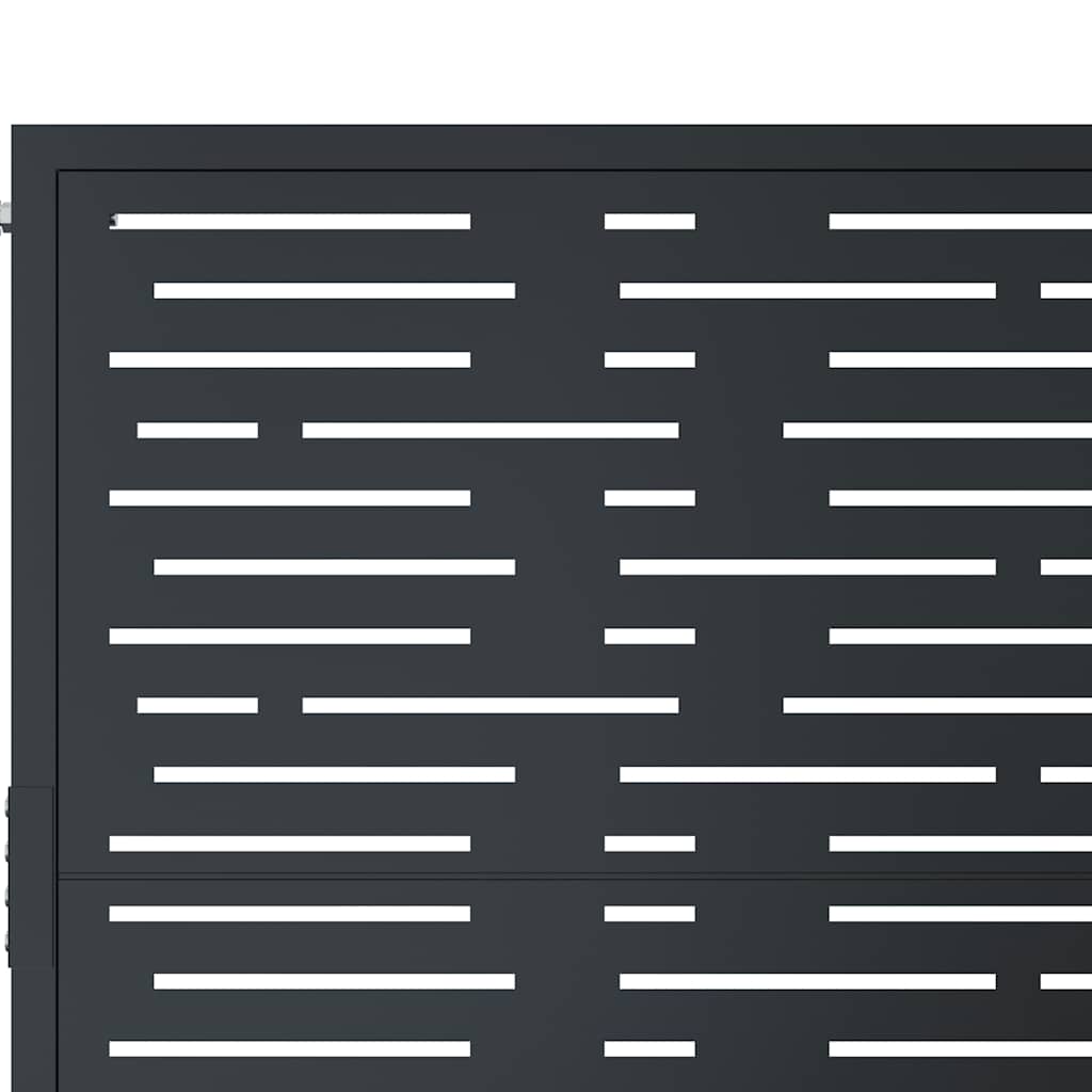 vidaXL Portão de jardim antracite 100x75 cm aço design quadrado