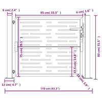 vidaXL Portão de jardim antracite 100x75 cm aço design quadrado