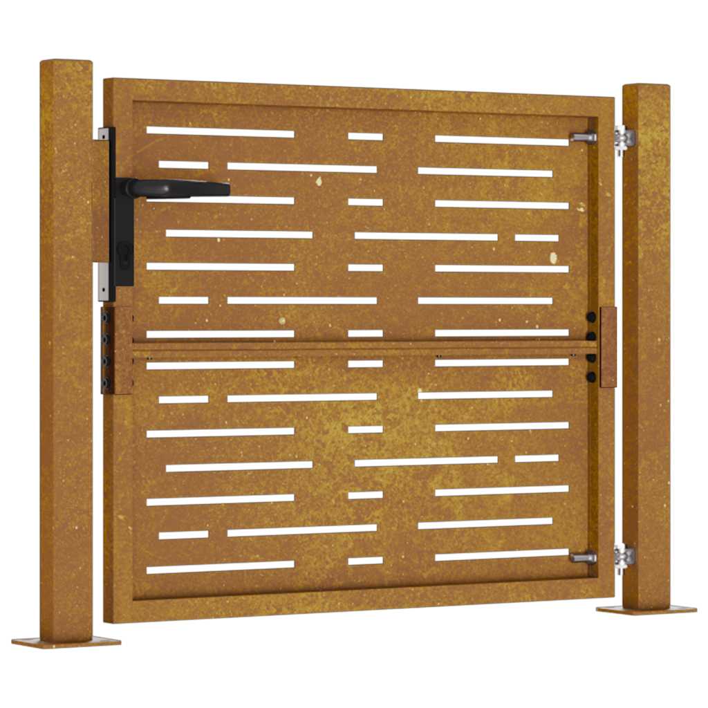 vidaXL Portão de jardim 100x75 cm em aço corten com design quadrado