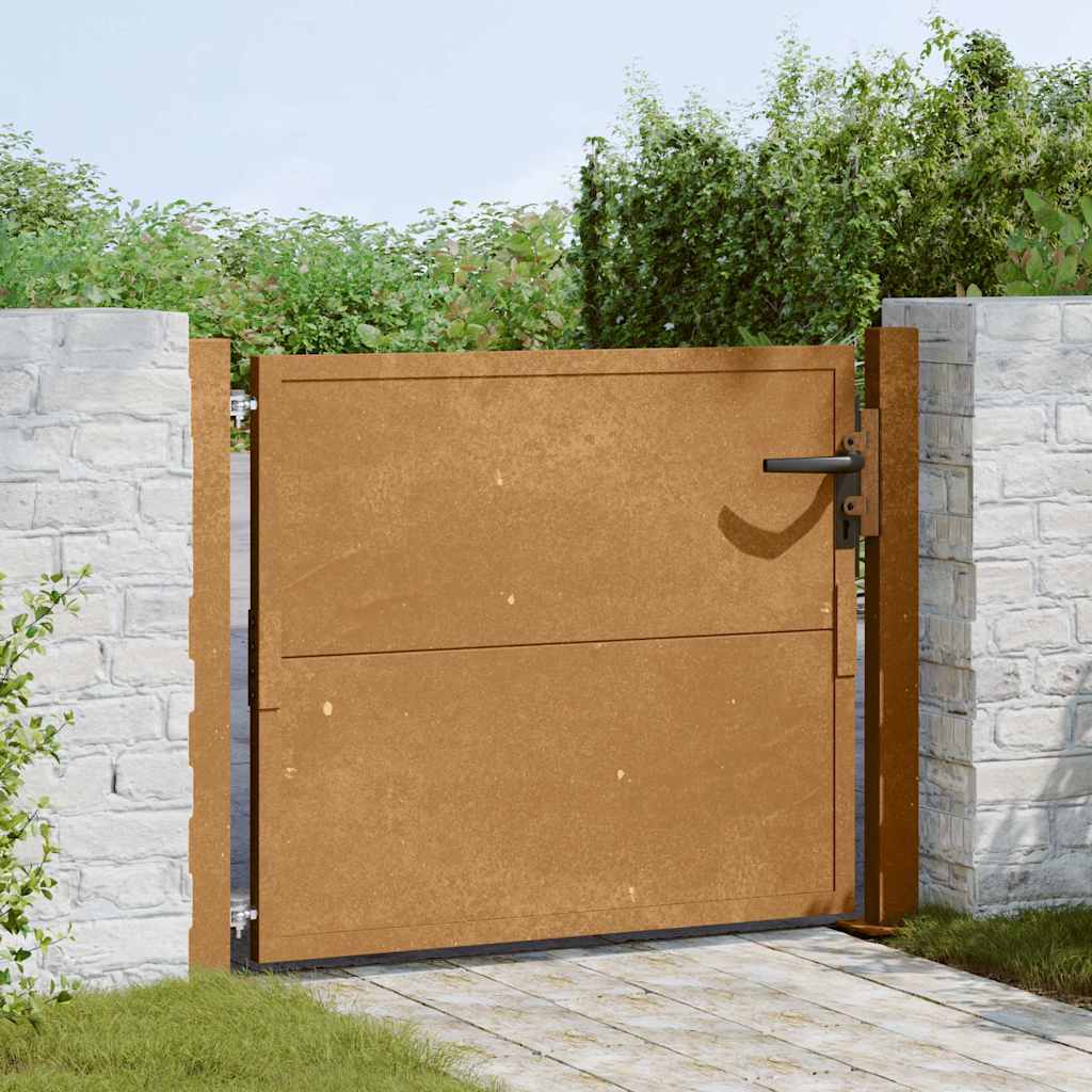 vidaXL Portão de jardim 100x75 cm Aço Corten