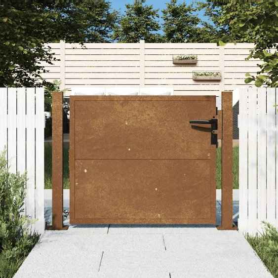 vidaXL Portão de jardim 100x75 cm Aço Corten