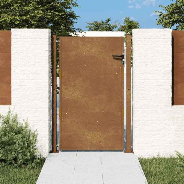 vidaXL Portão de jardim 100x75 cm Aço Corten