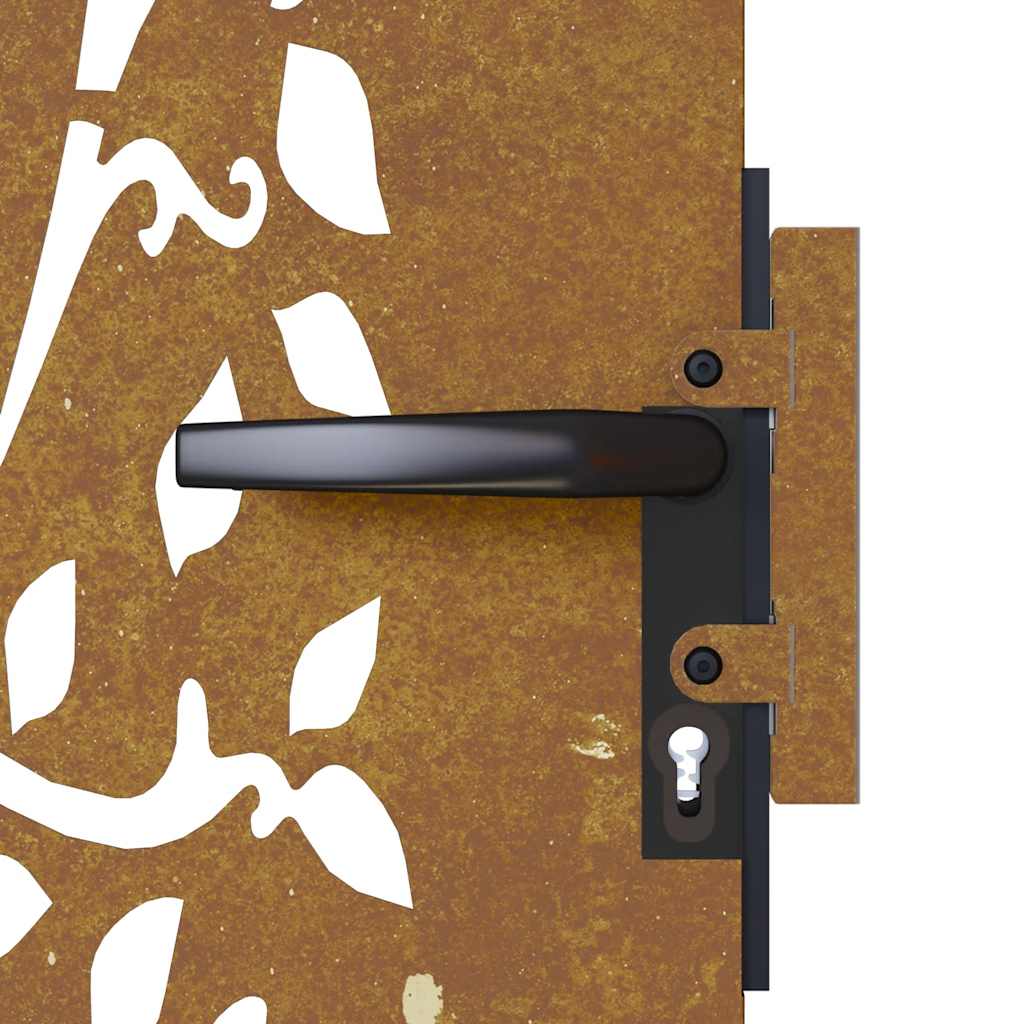 vidaXL Portão de jardim 85x75 cm aço corten design árvore