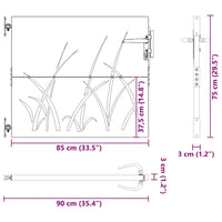 vidaXL Portão de jardim 85x75 cm aço corten design erva