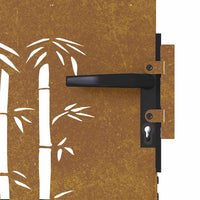 vidaXL Portão de jardim 85x75 cm aço corten design bambu