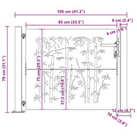 vidaXL Portão de jardim 100x75 cm Aço Corten Design Bambu