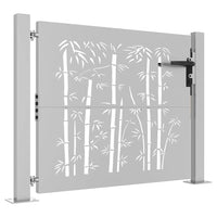 vidaXL Portão de jardim 100x75 cm Aço Corten Design Bambu