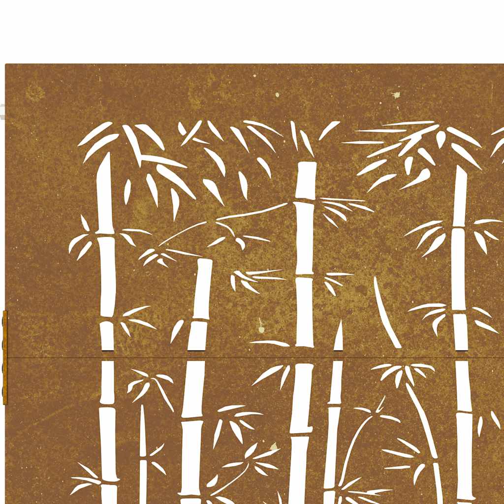 vidaXL Portão de jardim 100x75 cm Aço Corten Design Bambu