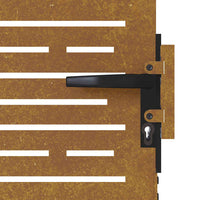 vidaXL Portão de jardim 85x75 cm aço corten design quadrados