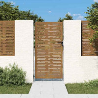 vidaXL Portão de jardim 85x75 cm aço corten design quadrados