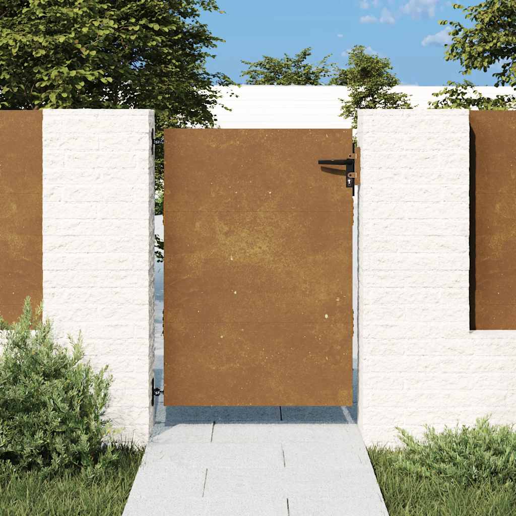 vidaXL Portão de jardim 85x75 cm aço corten
