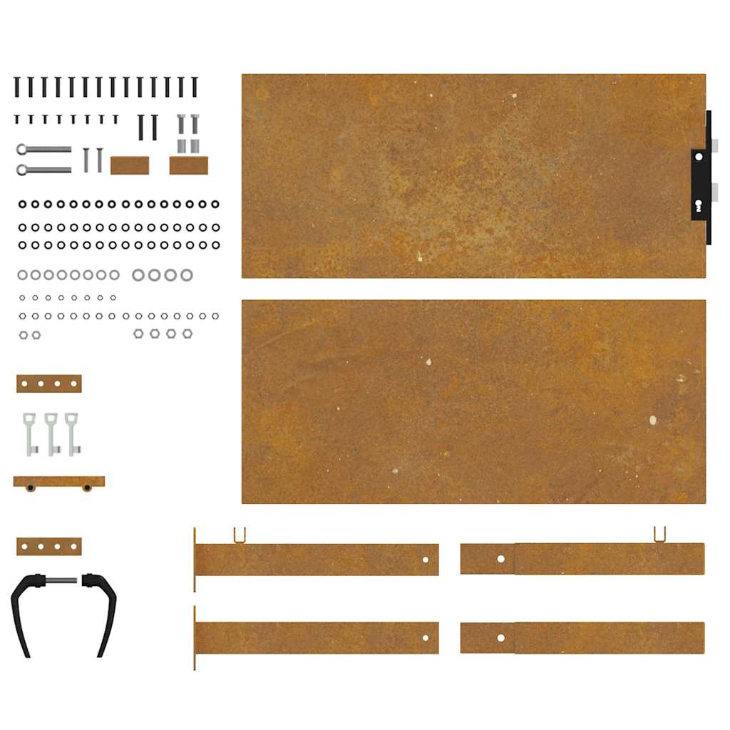 vidaXL Portão de jardim 100x75 cm Aço Corten