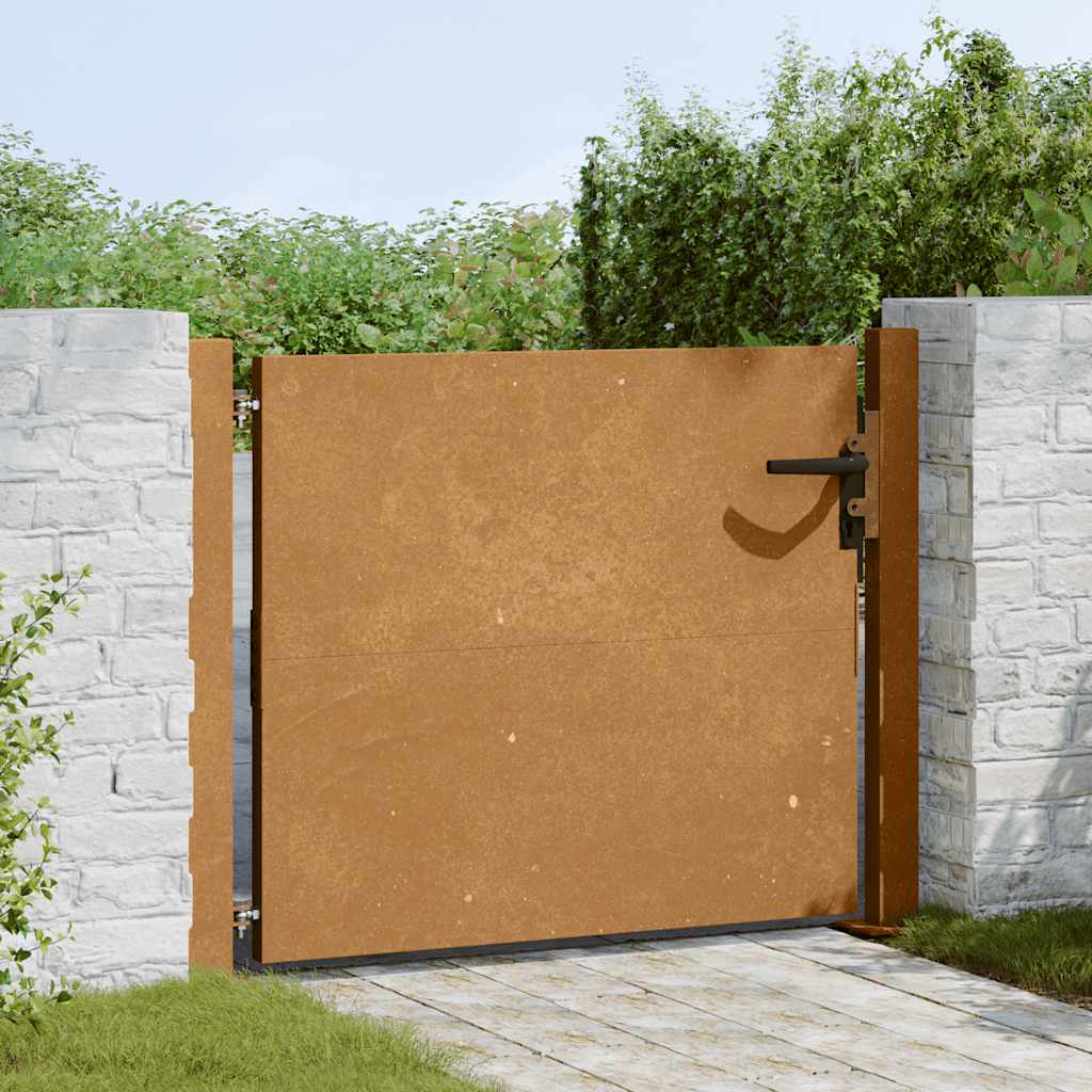 vidaXL Portão de jardim 100x75 cm Aço Corten