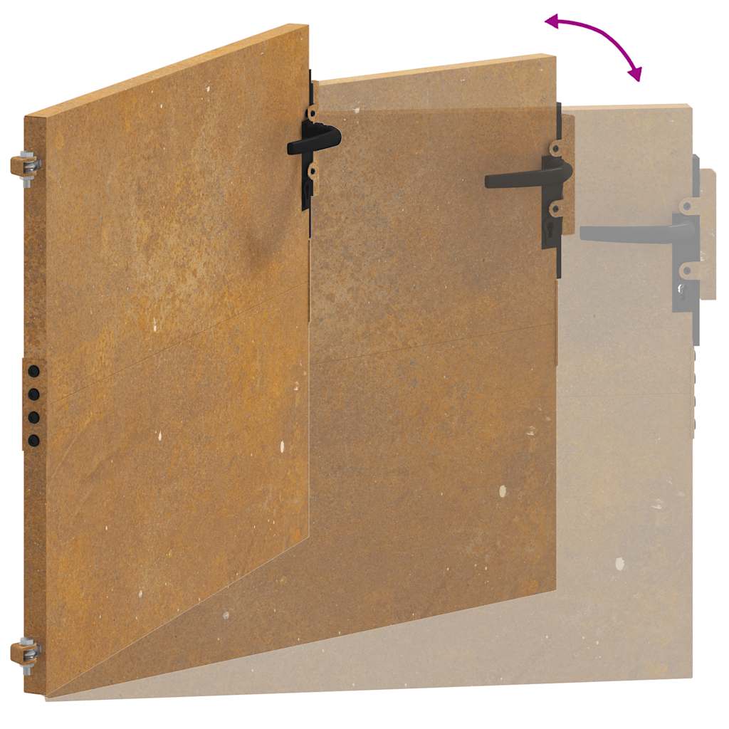 vidaXL Portão de jardim 100x75 cm Aço Corten