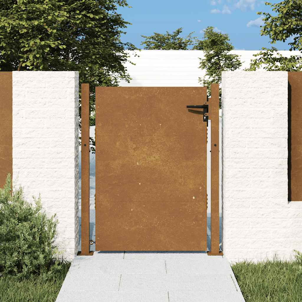 vidaXL Portão de jardim 100x75 cm Aço Corten