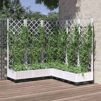 vidaXL Vaso/floreira jardim c/ treliça 40x40x121,5 cm PP cinza-claro