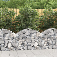 vidaXL Cesto gabião arqueado 100x30x40/60 cm ferro galvanizado