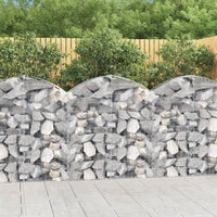 vidaXL Cesto gabião arqueado 100x30x40/60 cm ferro galvanizado