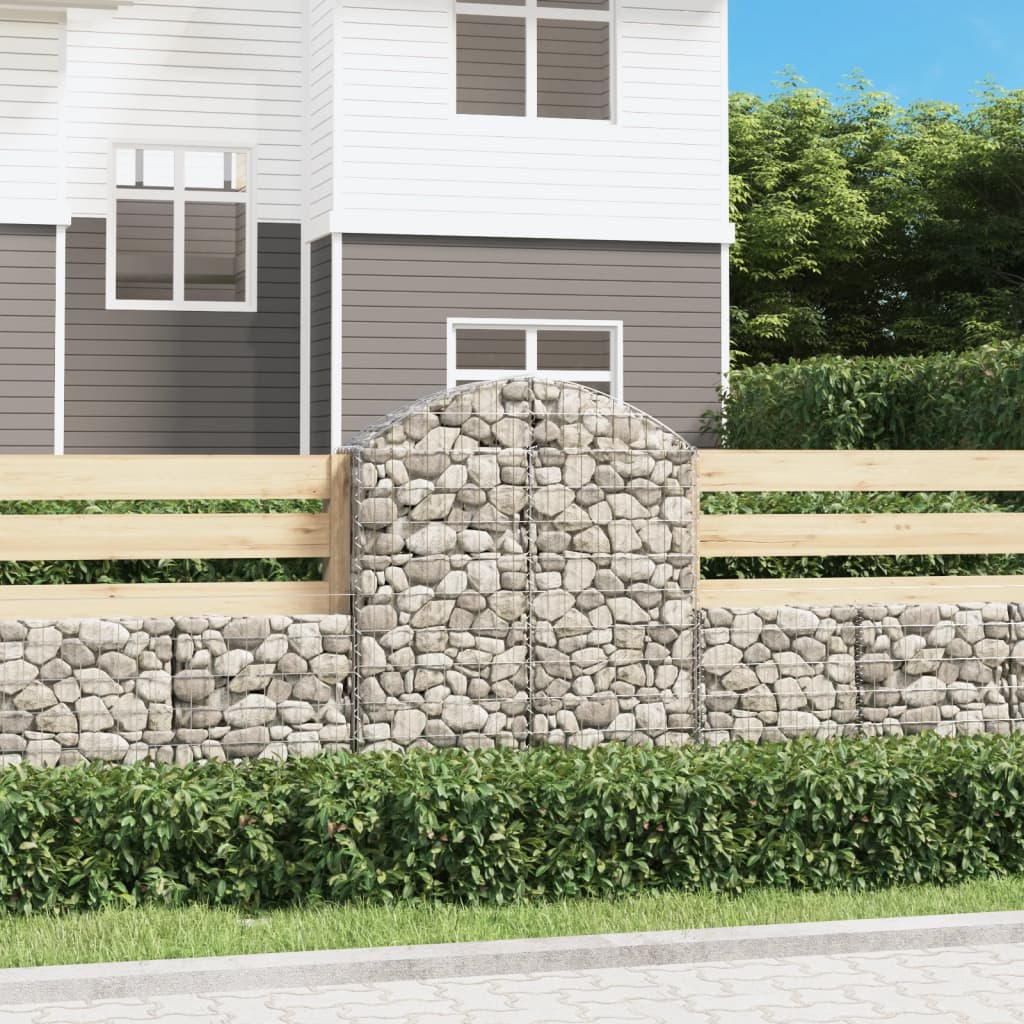 vidaXL Cesto gabião arqueado 100x30x40/60 cm ferro galvanizado