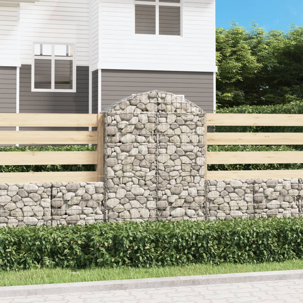 vidaXL Cesto gabião arqueado 100x30x40/60 cm ferro galvanizado