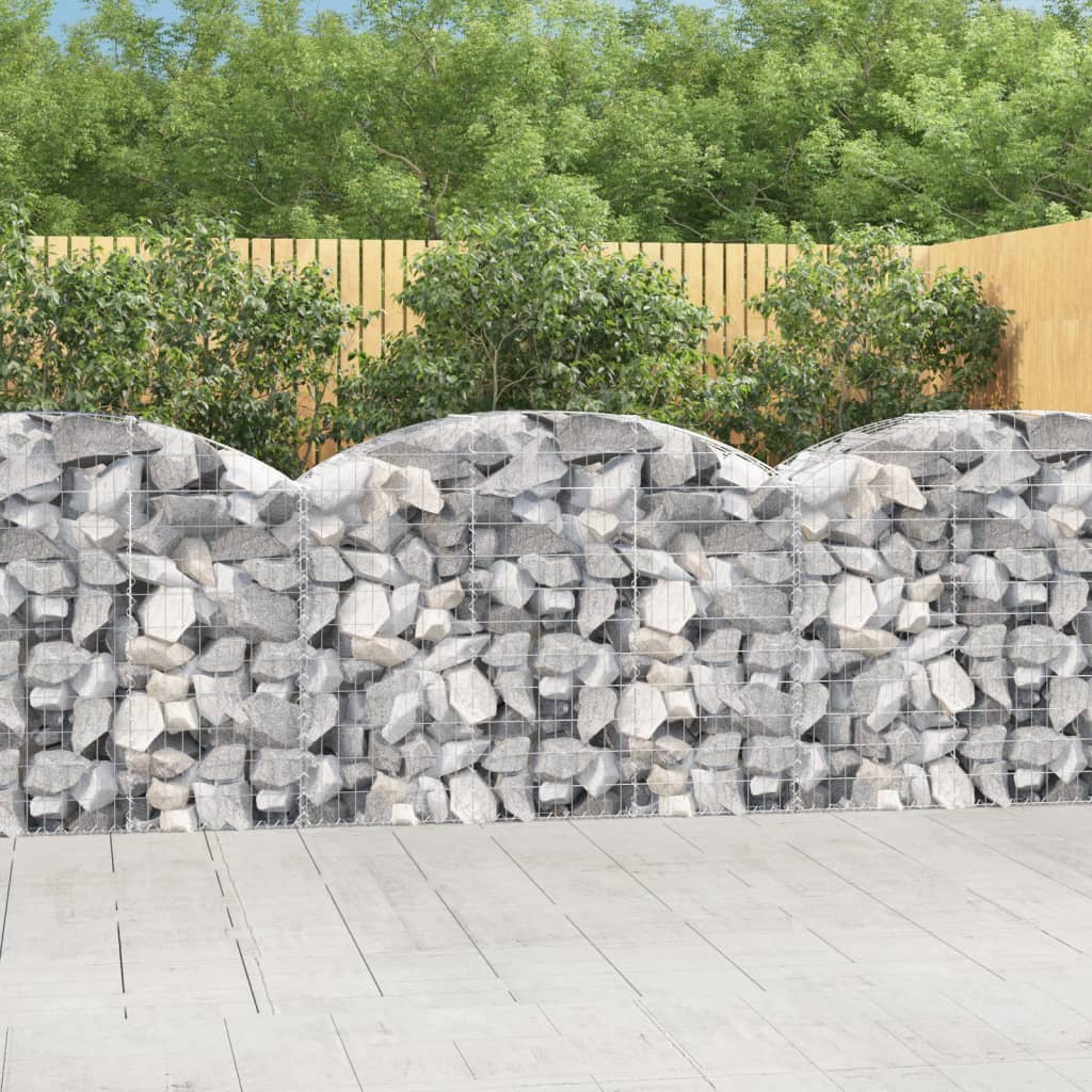 vidaXL Cesto gabião arqueado 100x30x40/60 cm ferro galvanizado