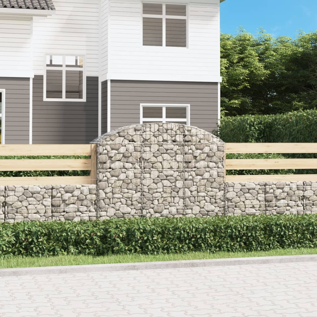 vidaXL Cesto gabião arqueado 100x30x40/60 cm ferro galvanizado