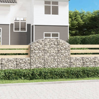 vidaXL Cesto gabião arqueado 100x30x40/60 cm ferro galvanizado