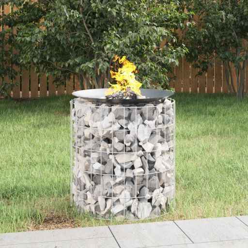 vidaXL Braseira gabião Ø 50 cm ferro galvanizado
