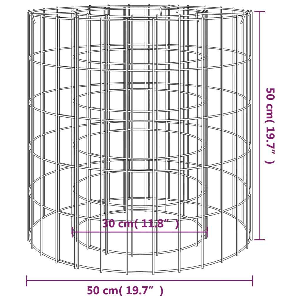 vidaXL Braseira gabião Ø 50 cm ferro galvanizado