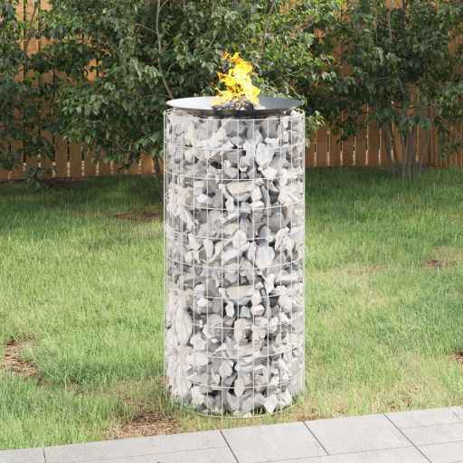 vidaXL Braseira gabião Ø 50 cm ferro galvanizado