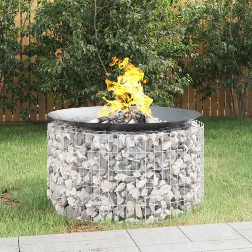 vidaXL Braseira gabião Ø 50 cm ferro galvanizado