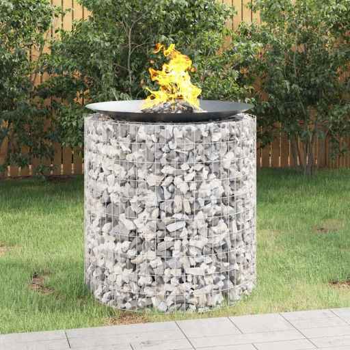 vidaXL Braseira gabião Ø 50 cm ferro galvanizado