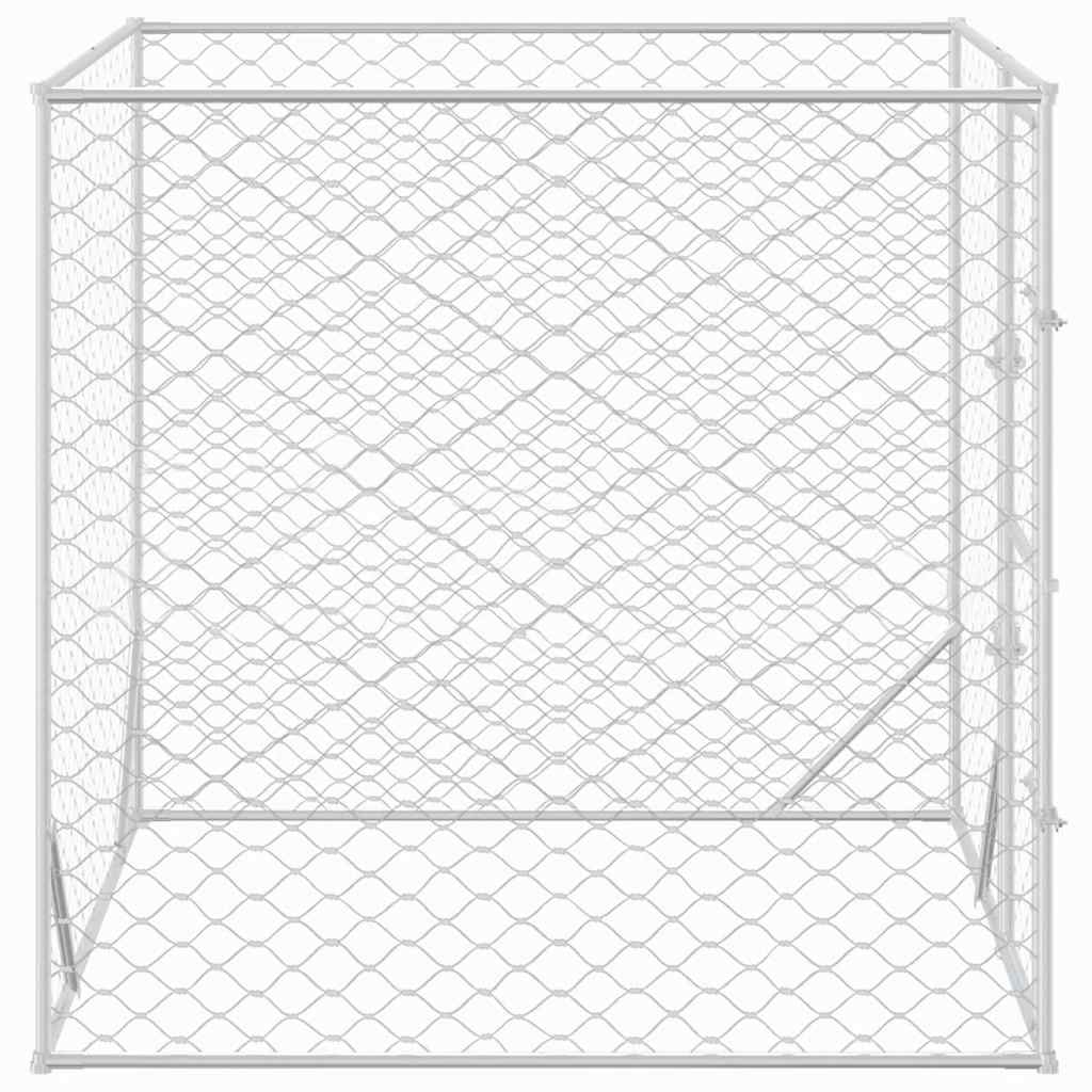 vidaXL Canil de exterior 2x2x2 m aço galvanizado prateado