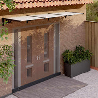 vidaXL Toldo para porta 122x90 cm policarbonato preto/transparente