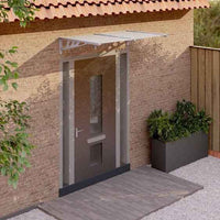 vidaXL Toldo para porta 122x90 cm policarbonato cinzento/transparente