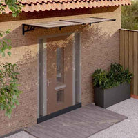 vidaXL Toldo de porta 122x90 cm policarbonato preto