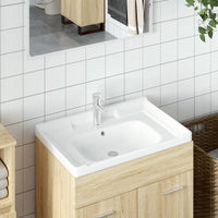vidaXL Lavatório casa de banho retangular 71x48x23 cm cerâmica branco