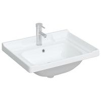 vidaXL Lavatório casa de banho retangular 61x48x23 cm cerâmica branco