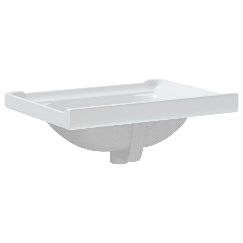 vidaXL Lavatório casa de banho retangular 61x48x23 cm cerâmica branco
