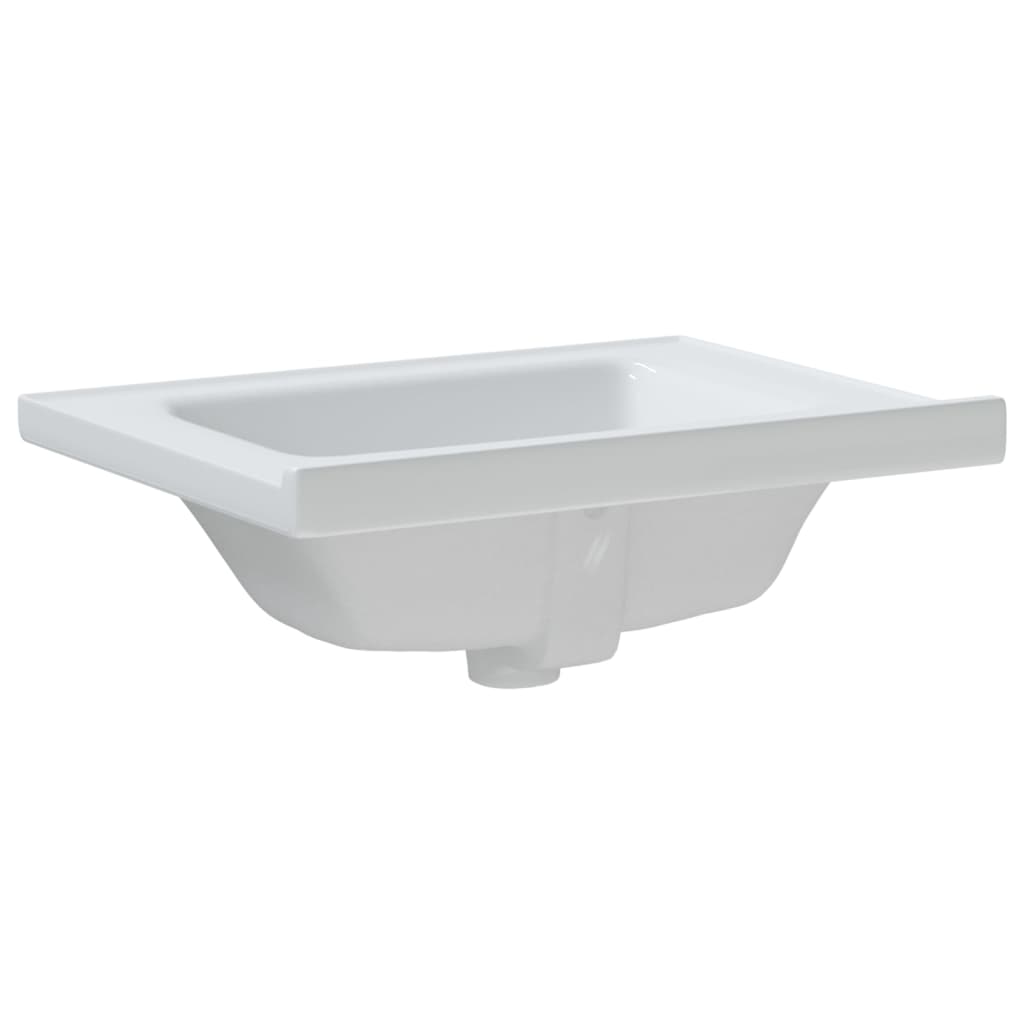 vidaXL Lavatório casa de banho retangular 61x48x19,5cm cerâmica branco