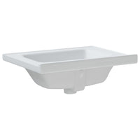 vidaXL Lavatório casa de banho retangular 61x48x19,5cm cerâmica branco