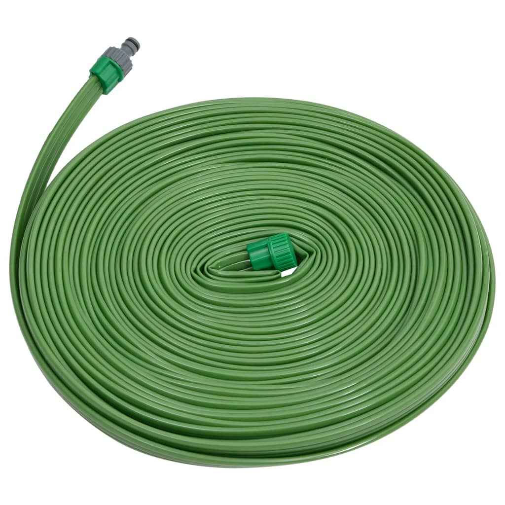 vidaXL Mangueira aspersora 3 tubos 7,5 m PVC verde