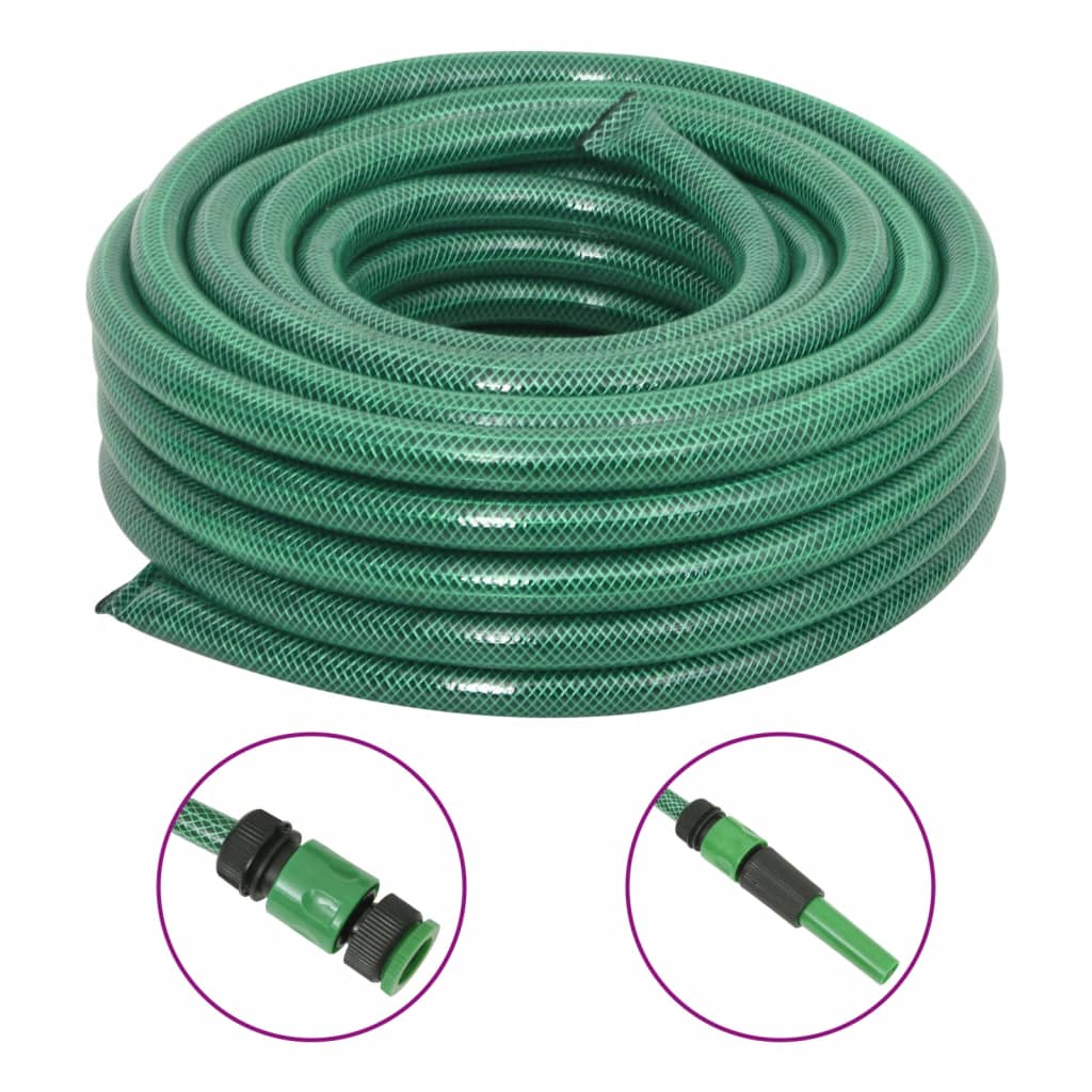 vidaXL Mangueira de jardim 0,5" 50 m PVC verde