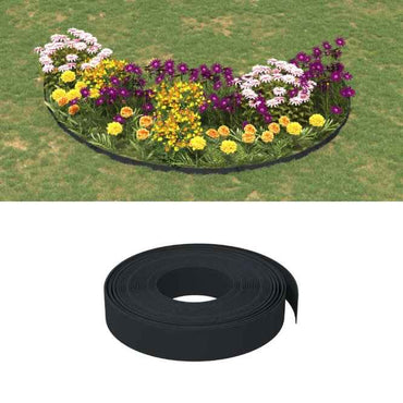 vidaXL Borda de jardim 10 m 10 cm polietileno cinzento