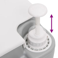 vidaXL Sanita portátil p/ campismo 10+10 L PEAD cinzento e branco