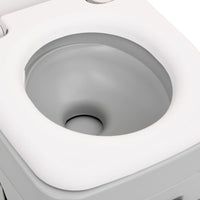 vidaXL Sanita portátil p/ campismo 10+10 L PEAD cinzento e branco