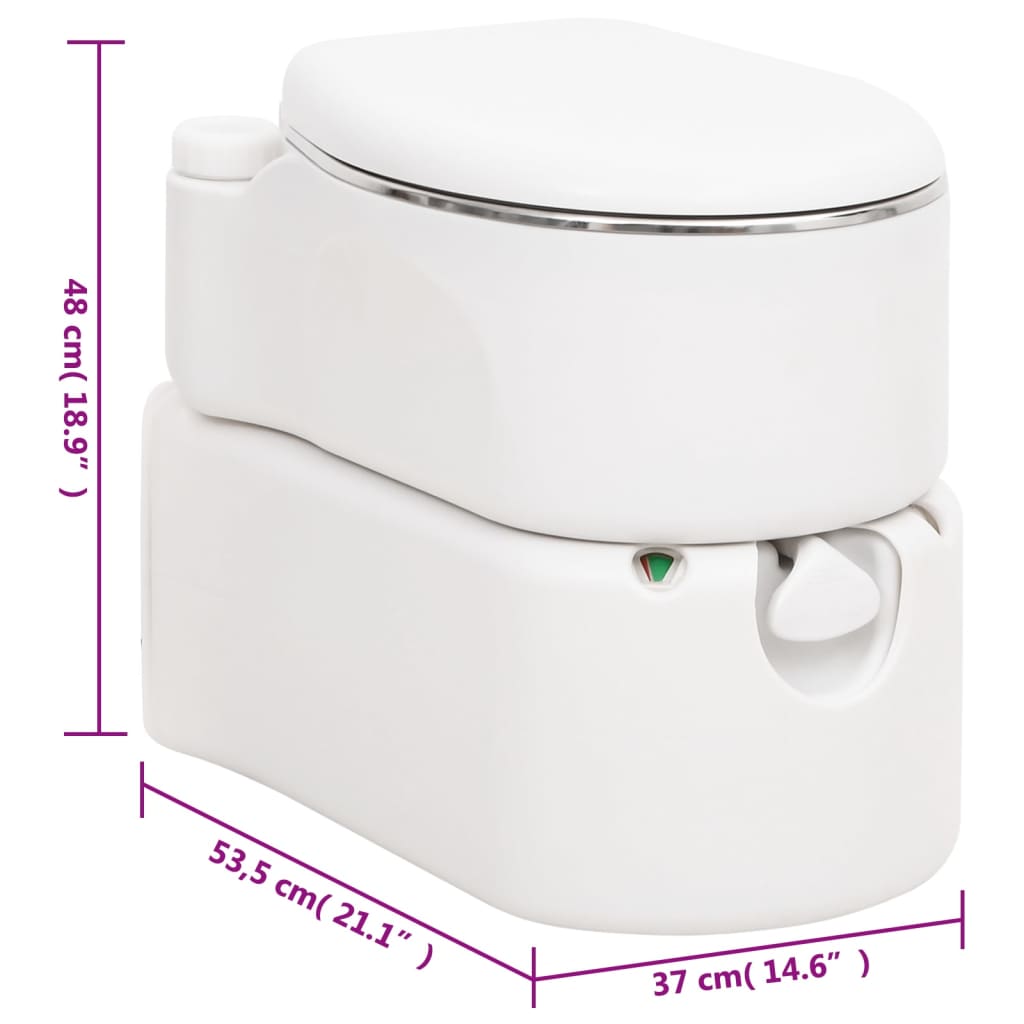 vidaXL Sanita integrada p/ campismo 24+17 L PEAD e aço branco