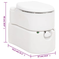 vidaXL Sanita integrada p/ campismo 24+17 L PEAD e aço branco