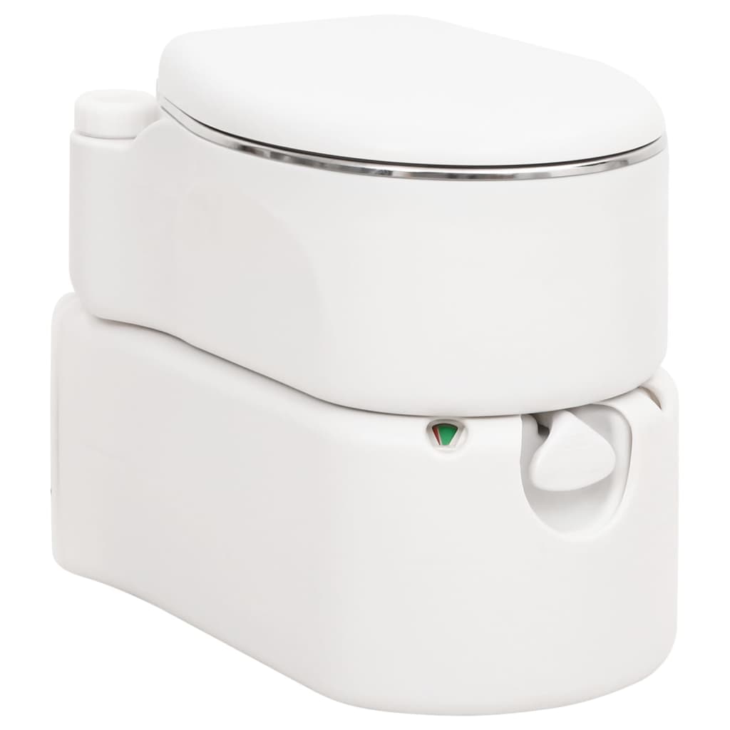 vidaXL Sanita integrada p/ campismo 24+17 L PEAD e aço branco
