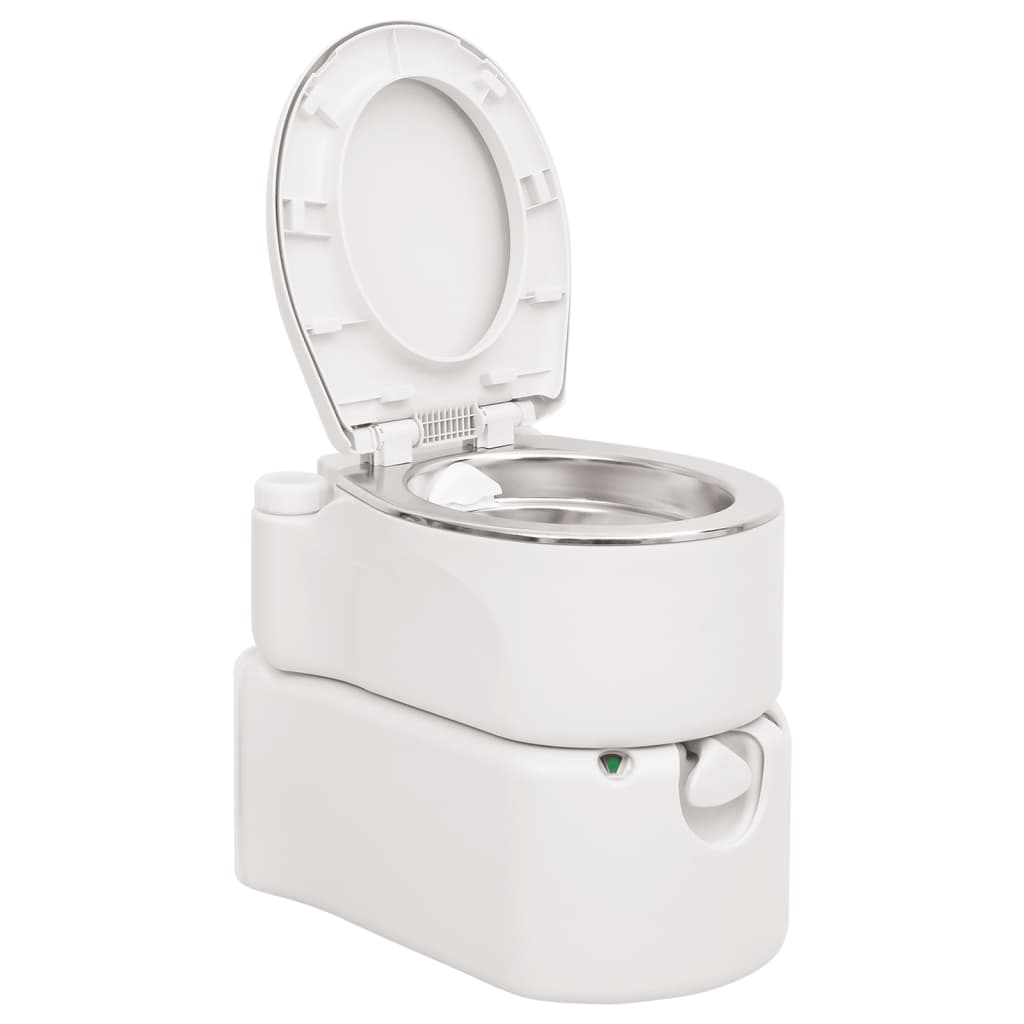 vidaXL Sanita integrada p/ campismo 24+17 L PEAD e aço branco